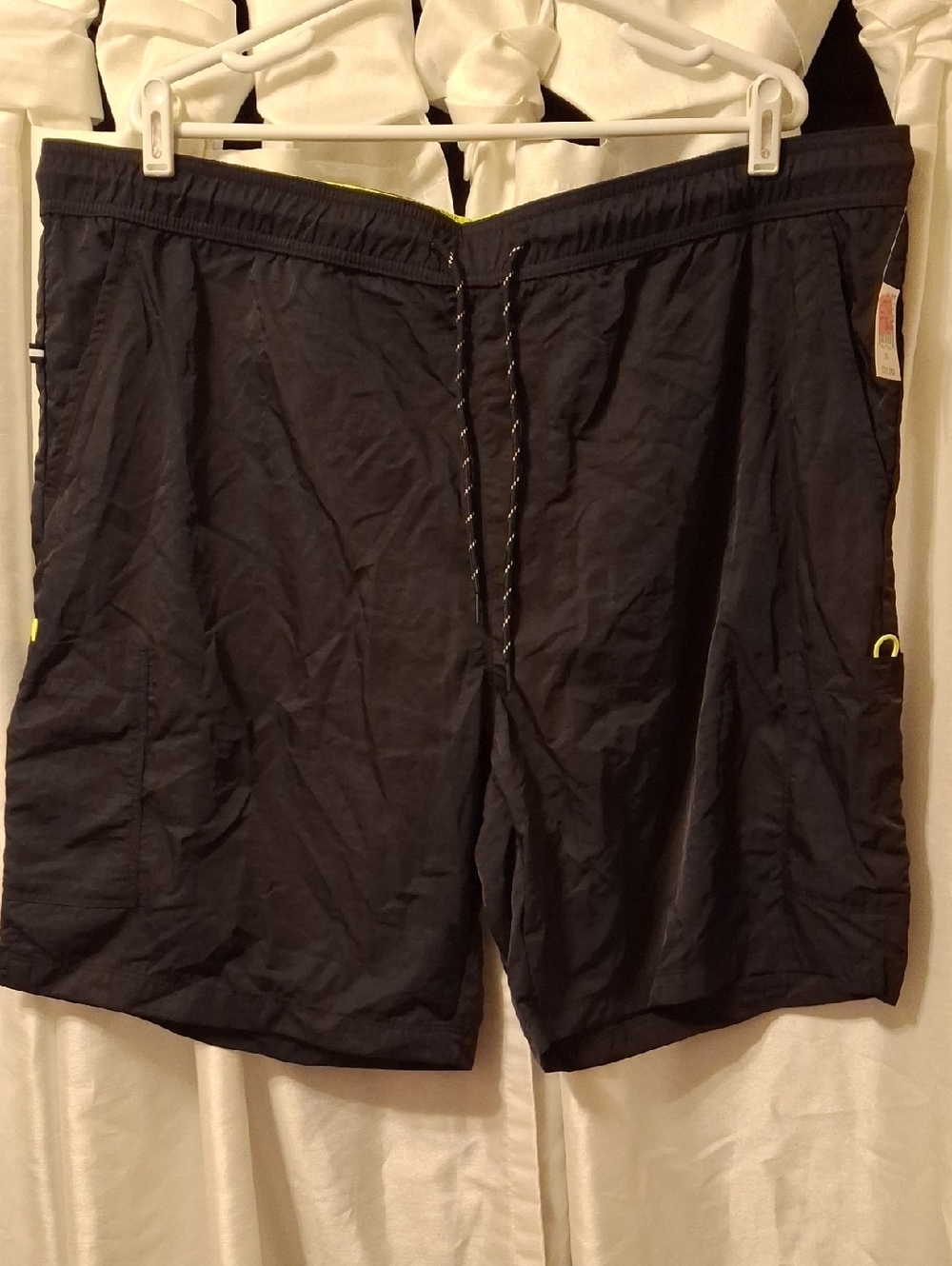 Men's Black Swim Trunks with Contrast Drawstring